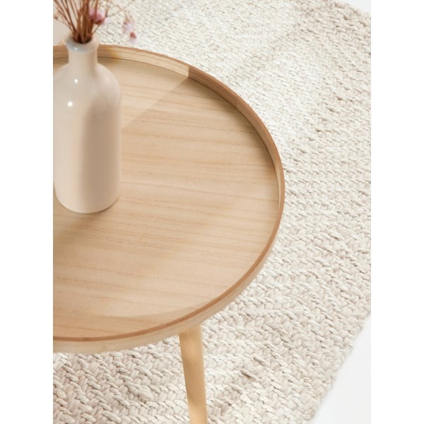 Rankų darbo kreminės spalvos/dramblio kaulo spalvos iš vilnos mišinio kilimas 80x200 cm Majoli – Elle Decoration-image-3