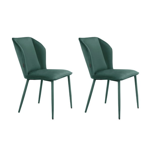 Iš aksomo valgomojo kėdės žalios spalvos 2 vnt. Wilma – Støraa-image-4