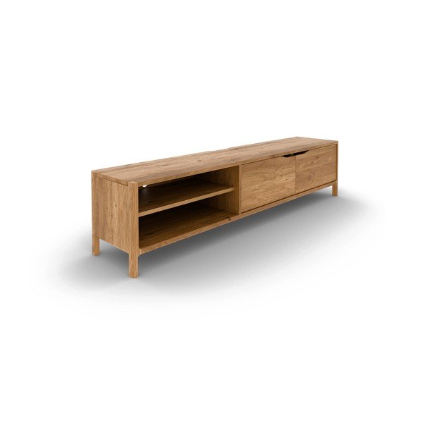 Iš ąžuolo masyvo TV spintelė natūralios spalvos 200x48 cm Twig – The Beds-image-2