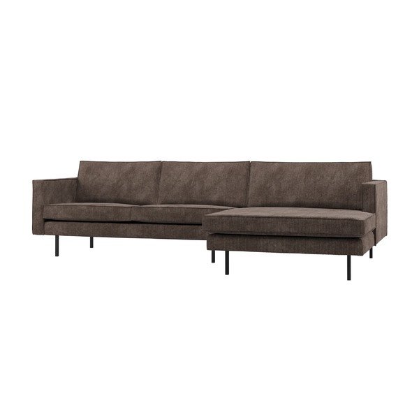 Tamsiai rudos spalvos kampinė sofa (su dešiniuoju kampu/su gultu) Rodeo – WOOOD
