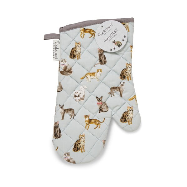 Mėlynos medvilninės virtuvinės pirštinės Cooksmart ® Curious Cats-image-2
