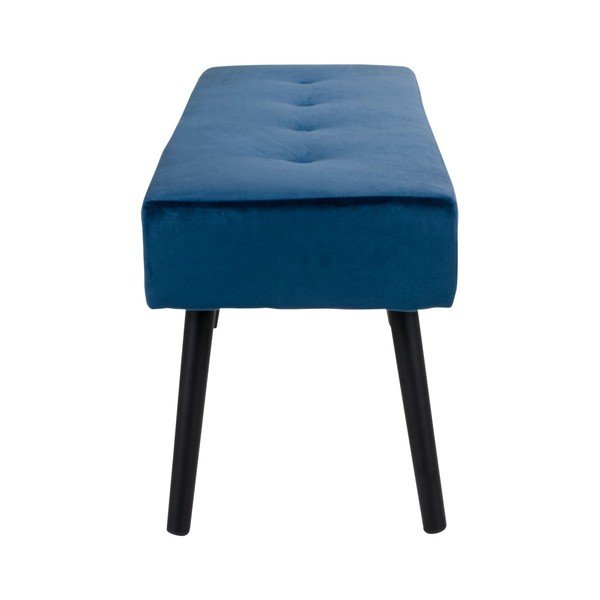 Tamsiai mėlynas minkštas suoliukas su aksomo užvalkalu House Nordic Skiby, 100 x 35 cm-image-2