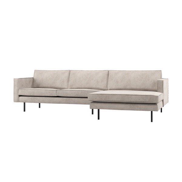 Kreminės spalvos kampinė sofa (su dešiniuoju kampu/su gultu) Rodeo – WOOOD