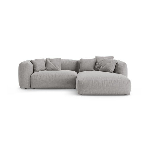 Pilkos spalvos sulankstoma modulinė kampinė sofa (su dešiniuoju kampu/su gultu) – Micadoni 