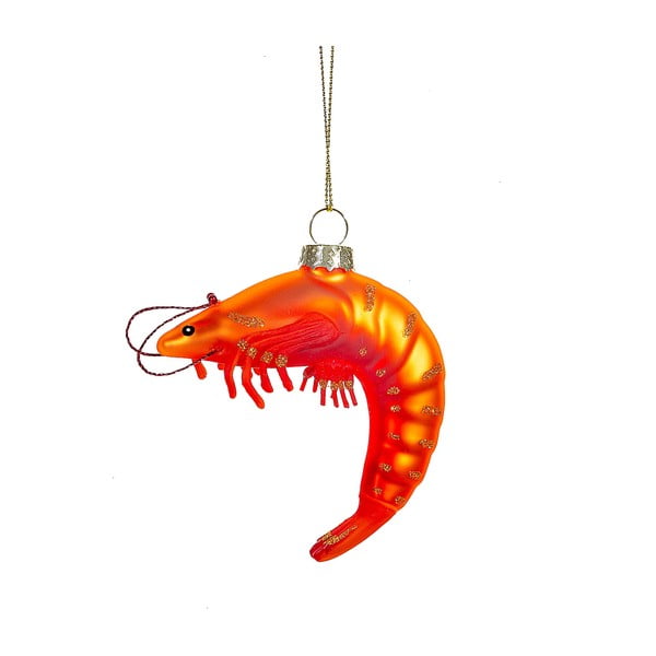 Iš stiklo rankų darbo eglutės papuošimas 8 cm King Prawn – Sass & Belle