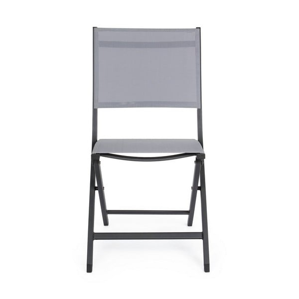 Pilkos spalvos metalinė sodo kėdė Elin   – Bizzotto-image-2
