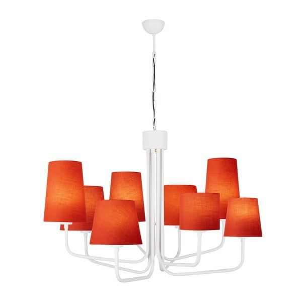 Baltas metalinis pakabinamas šviestuvas su raudonais atspalviais Opviq lights Anna-image-2