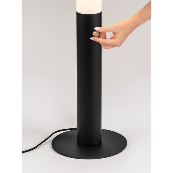 Matinės juodos spalvos iš plieno pastatomas šviestuvas LED su pritemdymo funkcija (aukštis 141 cm) su gaubtu iš akrilo stiklo Glaze – Nova Luce-image-2