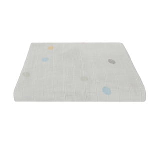 Pilkos spalvos muslino paklodė kūdikiams Kindsgut Dots, 70 x 140 cm