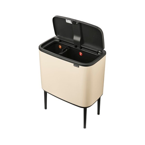 Iš plieno šiukšliadėžė smėlio spalvos rūšiavimui/galima atidaryti palietus 34 l Bo Touch Bin – Brabantia