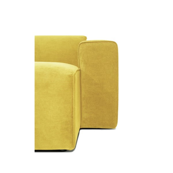 Geltonos spalvos aksominė modulinė U formos sofa Scandic Sting, dešinysis kampas-image-4