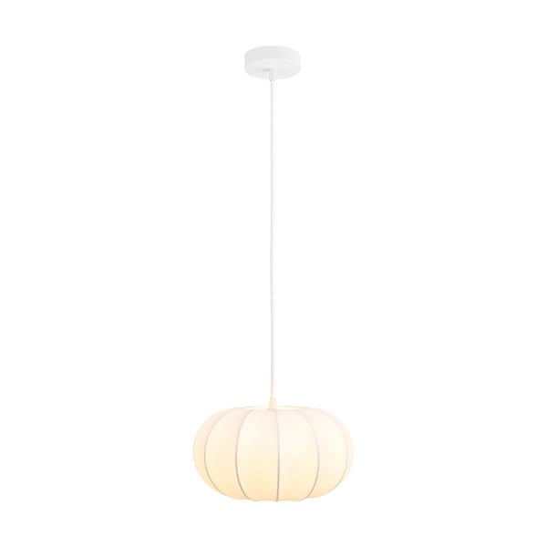 Baltos spalvos kabantis šviestuvas ø 28 cm su tekstiliniu gaubtu Coventry – House Nordic-image-3
