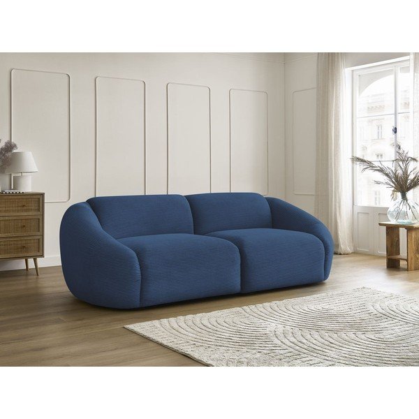Tamsiai mėlynos spalvos sofa iš kordinio velveto 250 cm Tina – Bobochic Paris-image-1