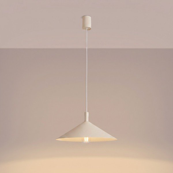 Smėlio spalvos iš plieno kabantis šviestuvas ø 40 cm Zylo – Sollux-image-3