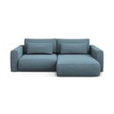 Šviesiai mėlynos spalvos sulankstoma/su sandėliavimo vieta kampinė sofa (su dešiniuoju kampu/su gultu) Kapua – Makamii