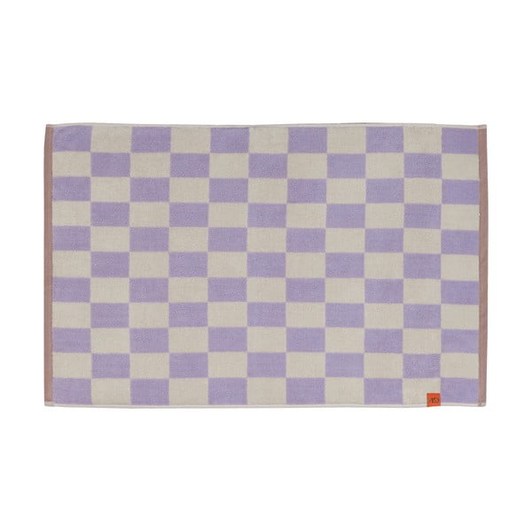 Iš organiškos medvilnės vonios kilimėlis šviesiai geltonos spalvos/violetinės spalvos 50x80 cm Retro – Mette Ditmer Denmark