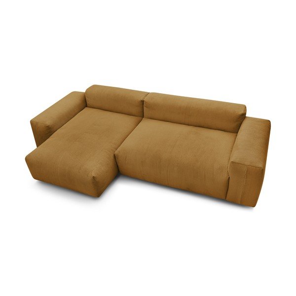 Garstyčių spalvos velvetinė kampinė sofa (kairysis kampas) Lafayette - Bobochic Paris-image-3