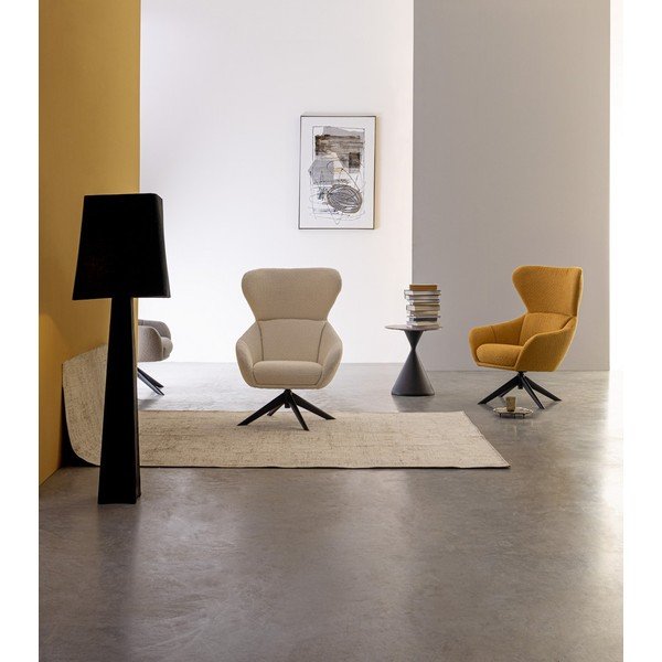 Apvalios formos šoninis stalas su marmuro dekoro stalviršiu ø 50 cm Joona – Bizzotto-image-1