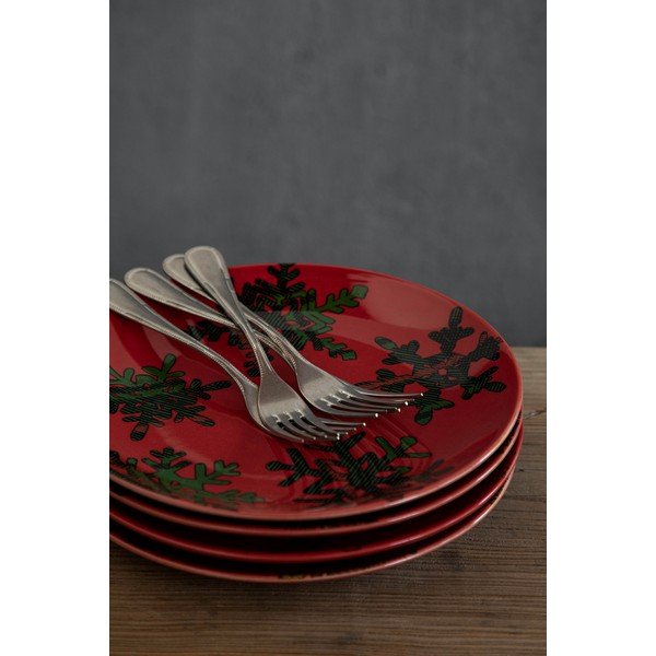 4 keramikos desertinių lėkščių rinkinys Casafina Snowflake, ø 21,6 cm-image-2
