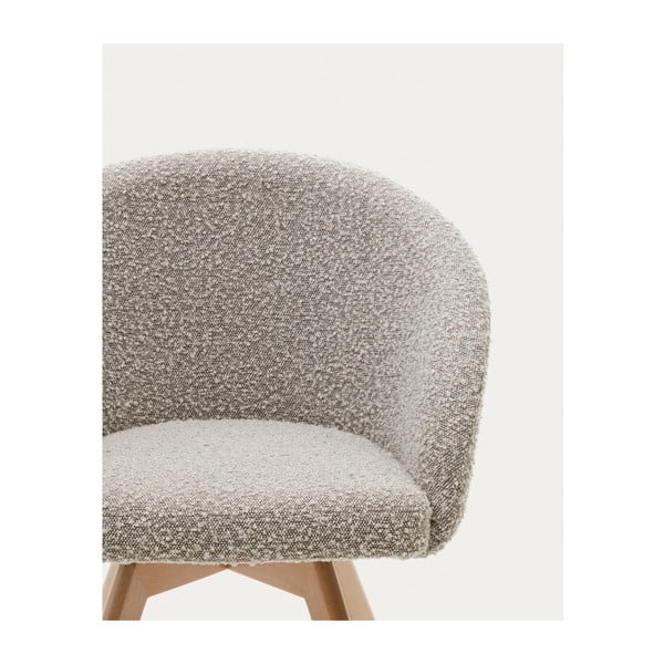 Pilkos spalvos iš audinio valgomojo kėdė su porankiais Marvin – Kave Home-image-2