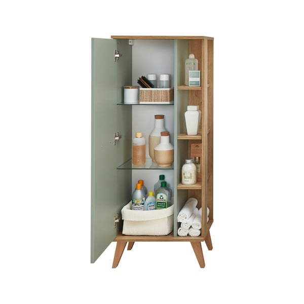Žalia aukšta ąžuolinė vonios kambario spintelė 51x128 cm Set 963 - Pelipal-image-4