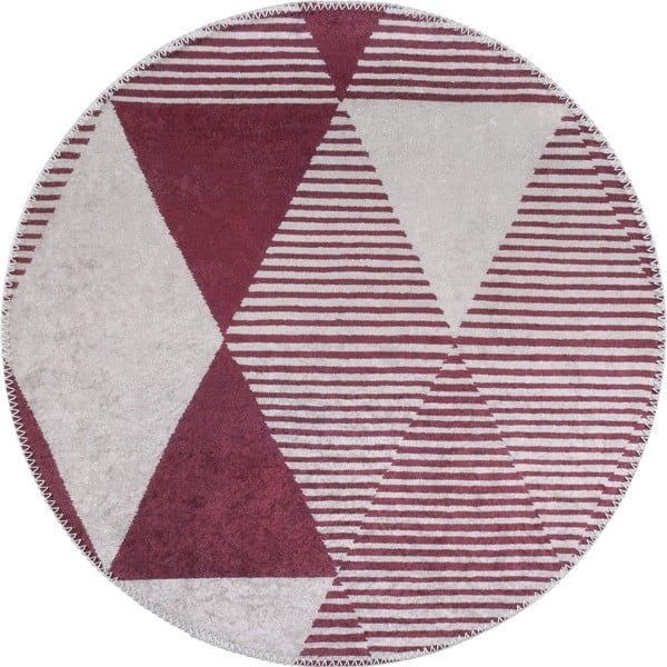 Skalbiamas apvalios formos kilimas bordo spalvos ø 120 cm Yuvarlak – Vitaus