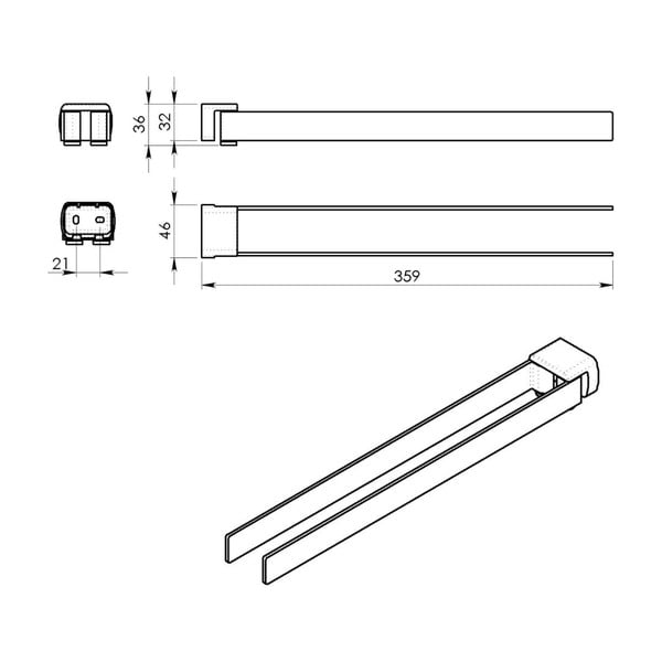 Sieninis iš metalo rankšluosčio laikiklis auksinės spalvos Gedy Pirenei – Sapho-image-1