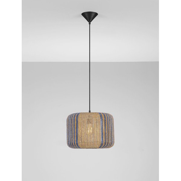 Mėlynos spalvos/natūralios spalvos iš virvės kabantis šviestuvas ø 33 cm Abby – Nova Luce-image-4