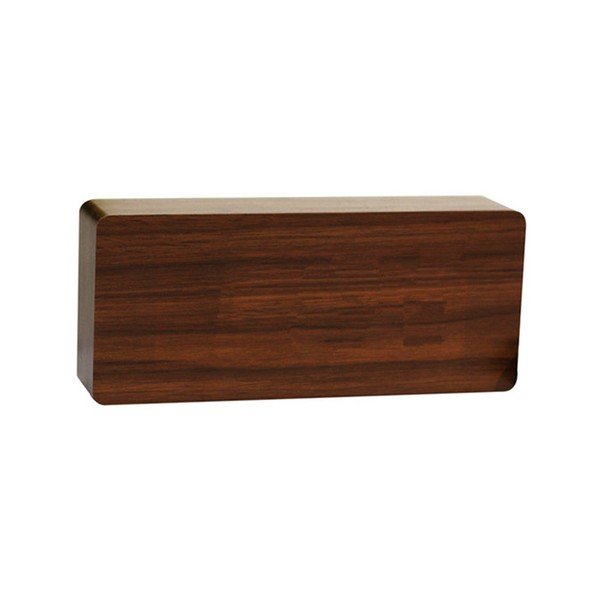 Tamsiai rudas žadintuvas su raudonu LED ekranu Gingko Slab Click Clock-image-3