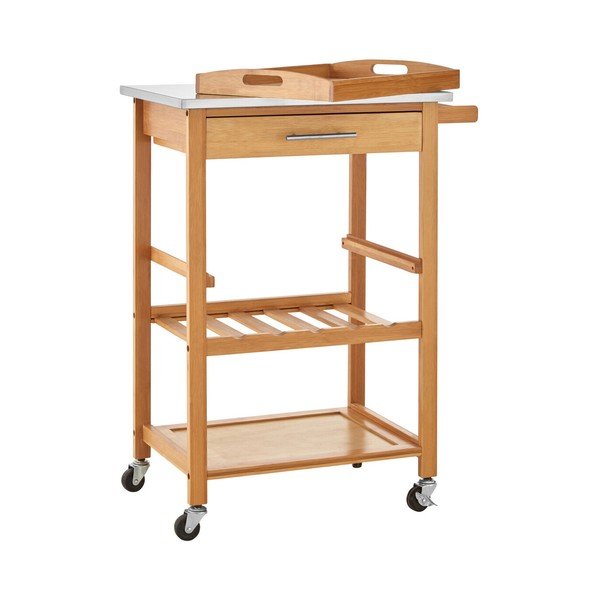 Iš bambuko vežimėlis ant ratukų 41x58 cm Harlow – Premier Housewares-image-4