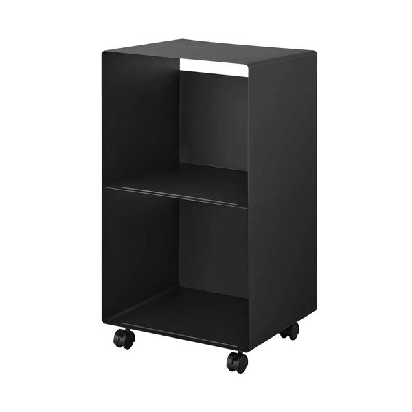 Juodos spalvos iš metalo lentyna ant ratukų 40x73x38 cm Tower – YAMAZAKI