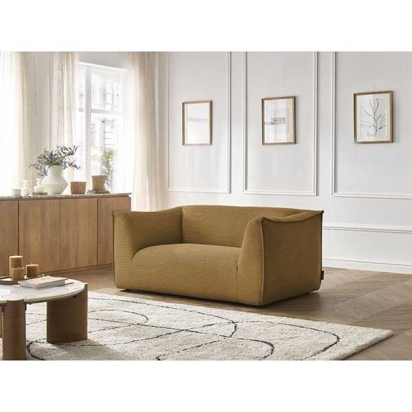 Garstyčių spalvos sofa iš kordinio velveto 170 cm Giorgia – Bobochic Paris-image-1