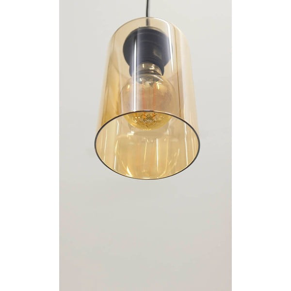 Juodas pakabinamas šviestuvas su stikliniu gaubtu 10x65 cm Bistro - Candellux Lighting-image-4