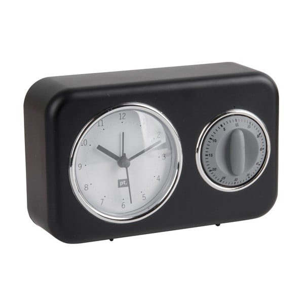 Juodas stalinis laikrodis su virtuvės minutėmis PT LIVING Nostalgija