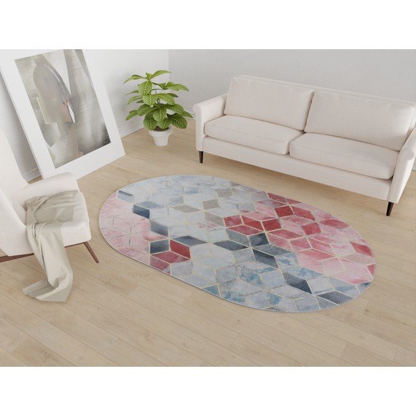 Skalbiamas kilimas rožinės spalvos/šviesiai pilkos spalvos 120x180 cm – Vitaus-image-1