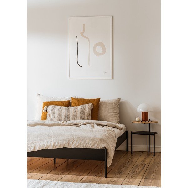 Baltos spalvos iš plieno dvigulė lova be galvūgalio su lovos grotelėmis 200x200 cm Eton Basic – noo.ma-image-3