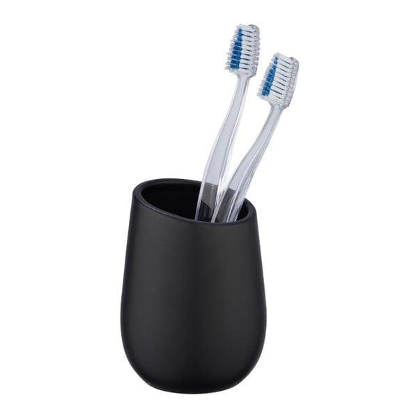 Juodas keraminis dantų šepetėlio puodelis Wenko Badi-image-1