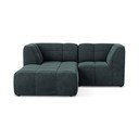 Mėlynos spalvos kampinė sofa iš velveto (su kairiuoju kampu/su gultu) Aloha – Makamii