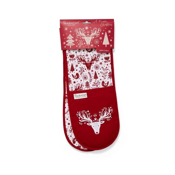 Medvilninės virtuvės pirštinės Cooksmart® A Nordic Christmas-image-1