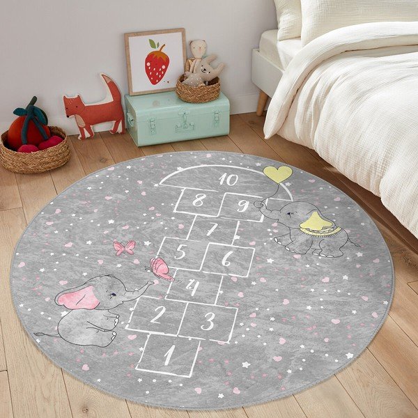 Vaikiškas kilimas pilkos spalvos ø 80 cm Comfort – Mila Home-image-4