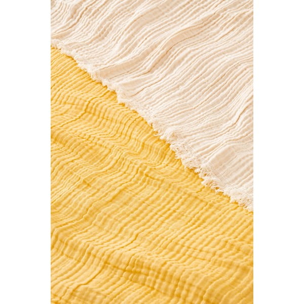 Lovatiesė iš muslino geltonos spalvos dvigulei lovai 230x250 cm – Mijolnir-image-1