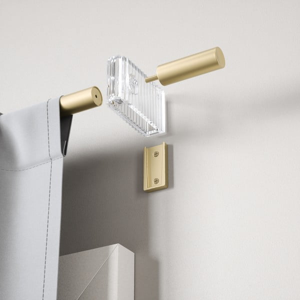 Matinės auksinės spalvos iš plieno išplečiamas užuolaidos strypas 107 - 305 cm Flute – Umbra-image-1