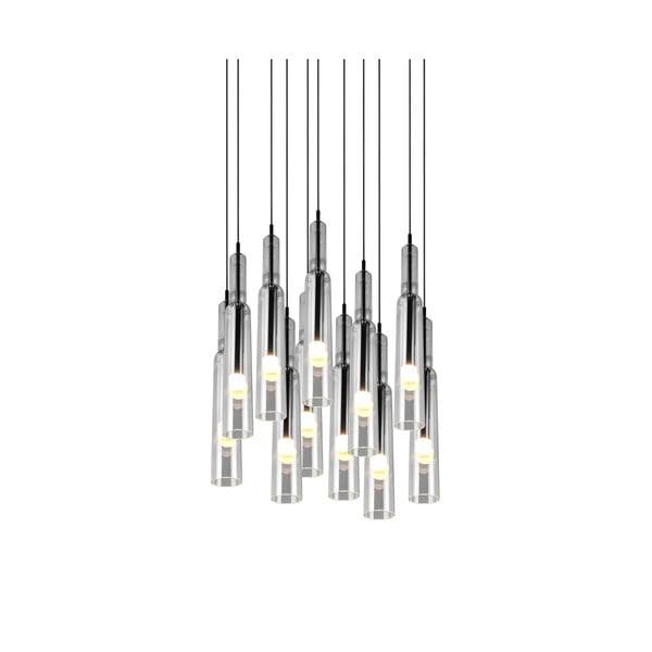 Kabantis šviestuvas juodos spalvos/sidabrinės spalvos LED ø 50 cm su stiklo gaubtu Lucent – Trio Select-image-4