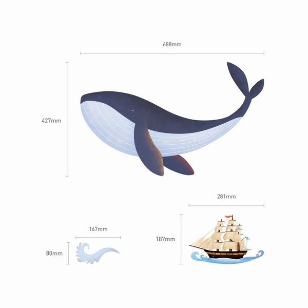 Sienų lipdukas Ambiance Whale-image-1