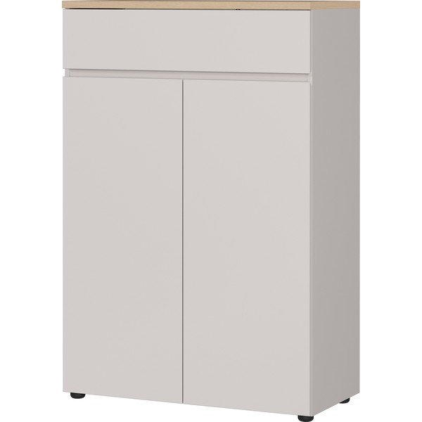 Kreminės spalvos matinis šoninė spintelė 80x120x40 cm Lissabon – Germania