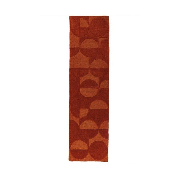 Rankų darbo terakotos spalvos iš vilnos kilimas 60x230 cm Gigi – Flair Rugs