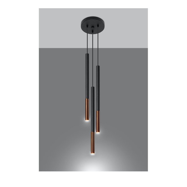 Juodas pakabinamas šviestuvas Sollux Asarot Chrome-image-1