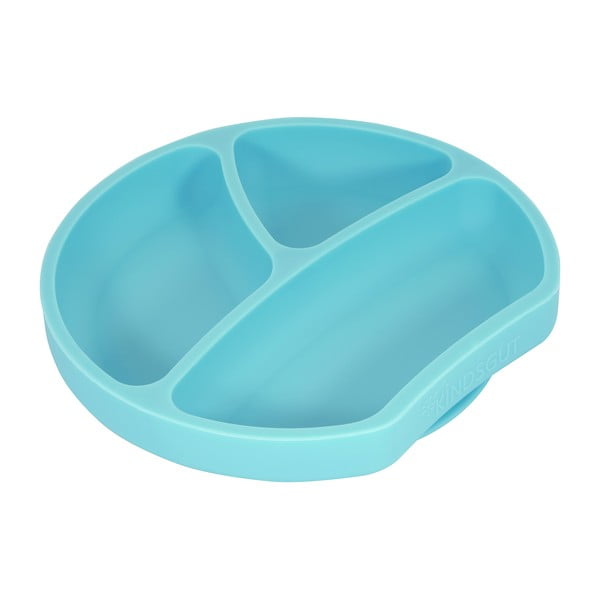 Mėlynos spalvos silikoninė vaikiška lėkštė Kindsgut Plate, ø 20 cm