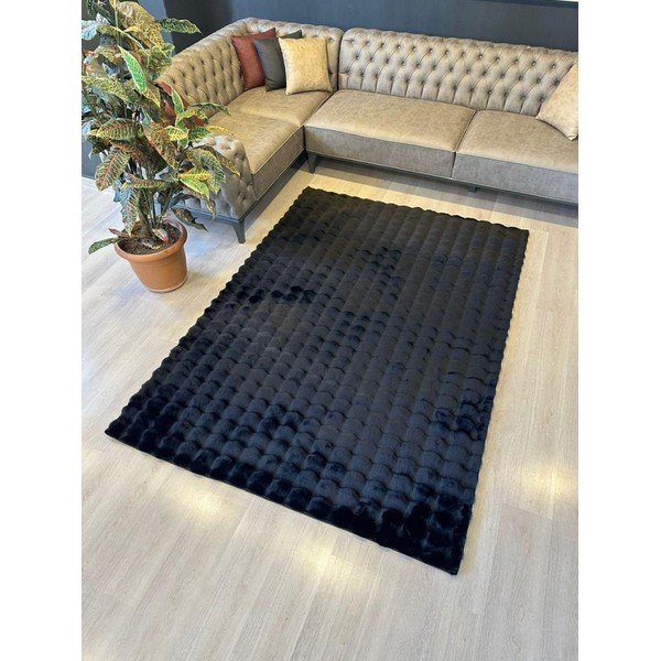 Skalbiamas kilimas juodos spalvos 150x230 cm Bubble Black – Mila Home-image-3