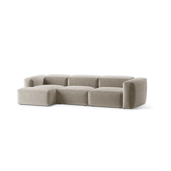 Smėlio spalvos kampinė sofa (su kairiuoju kampu/su gultu) Bergamo – Cosmopolitan Design-image-2